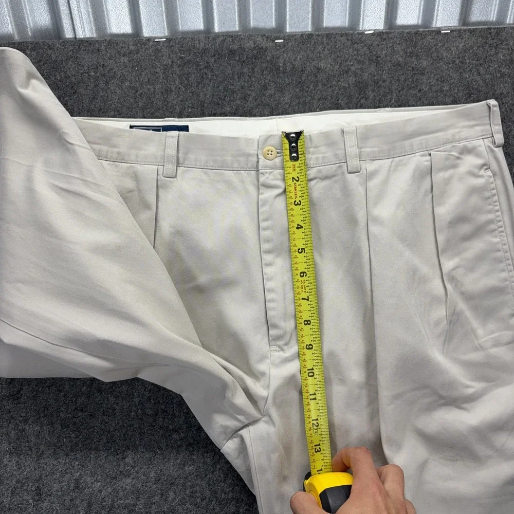 Vintage Polo Ralph Lauren Andrew Pants Mens 38x30 Pleated Chino Beige Preppy 90s